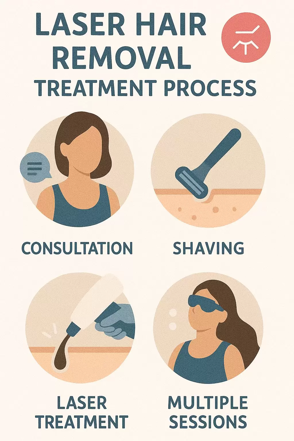 Laser hair removal treatment process