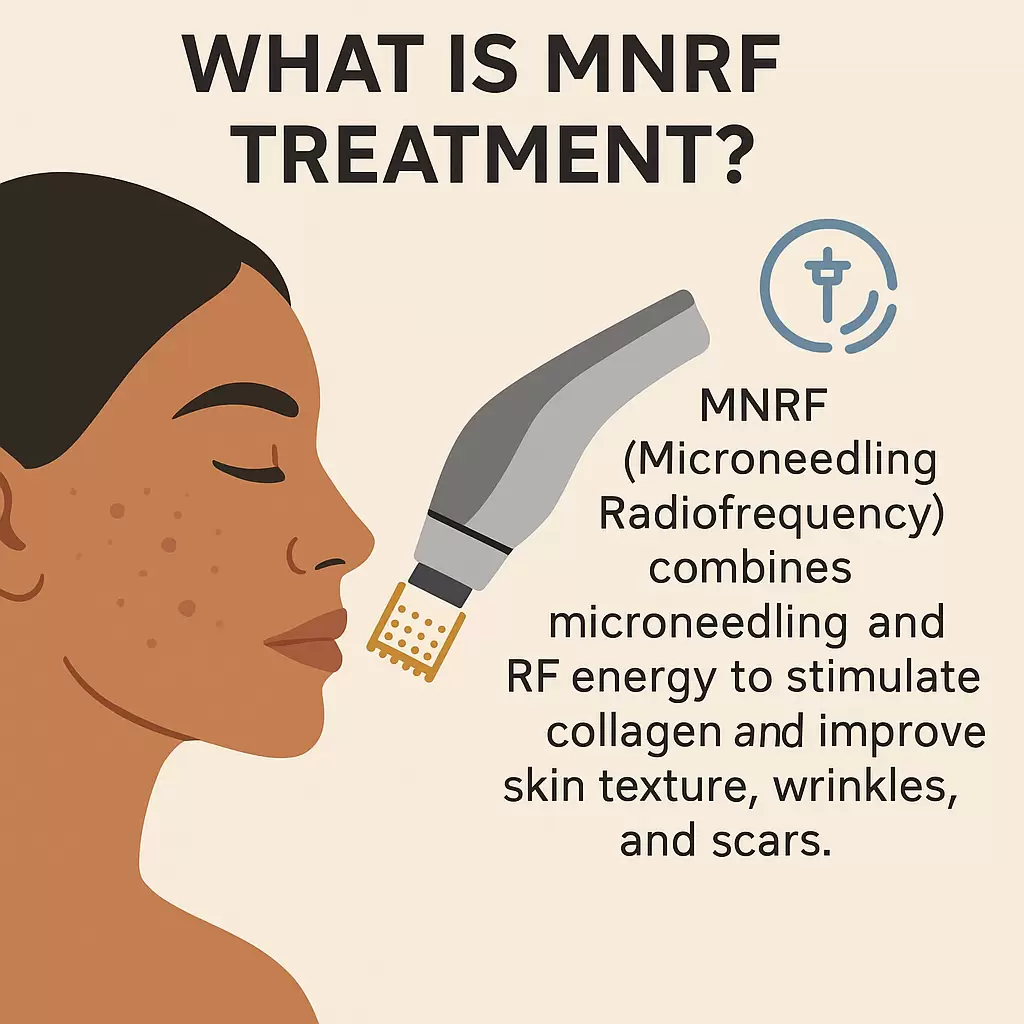 Illustration explaining microneedling radiofrequency MNRF treatment
