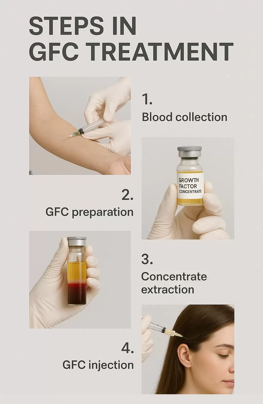 Steps involved in GFC hair treatment