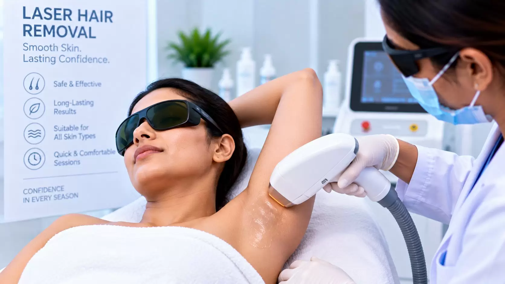 Laser hair removal procedure at Ram Skin Clinic Chennai