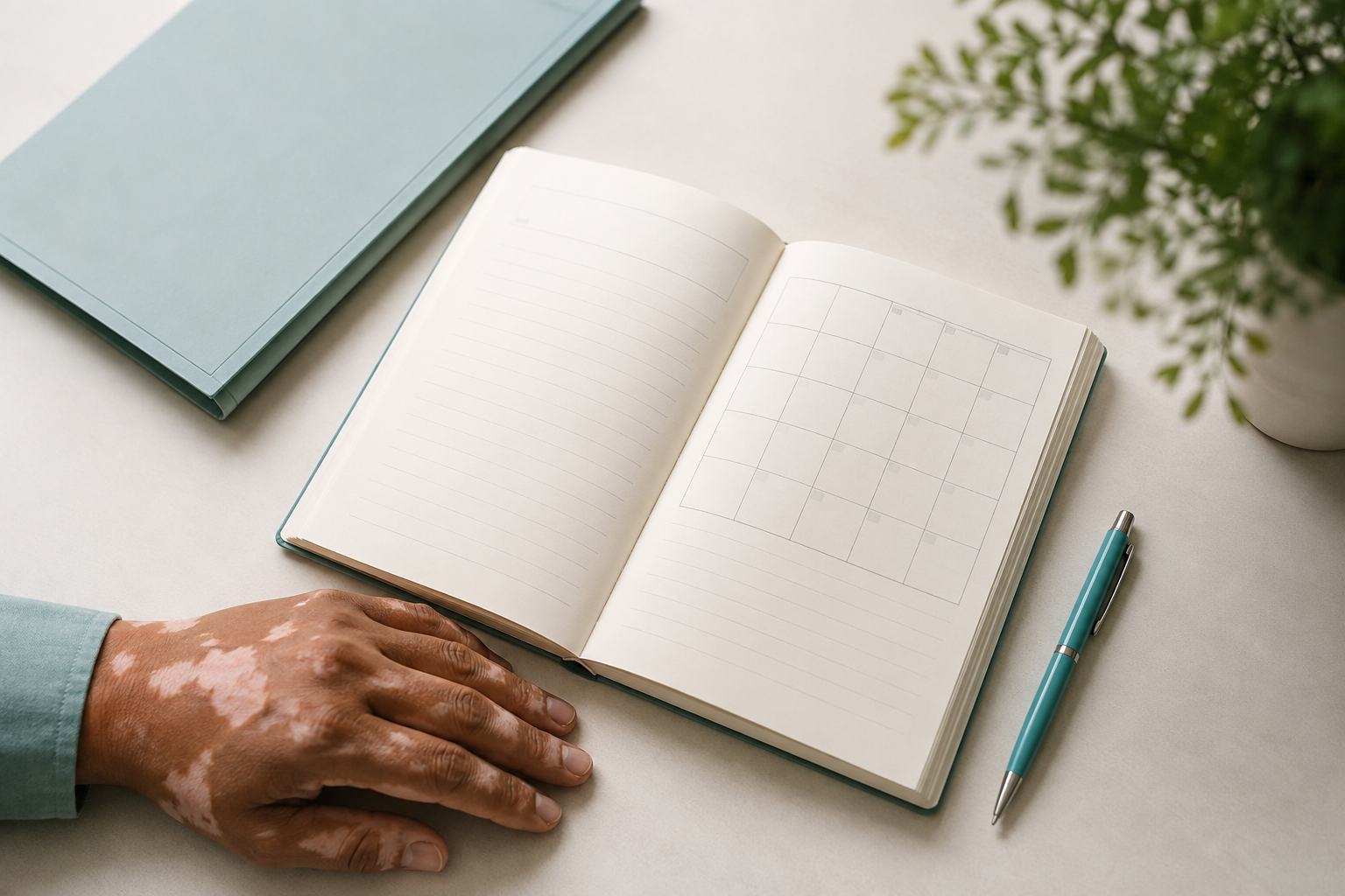 Consultation notebook with space for a treatment plan and review dates